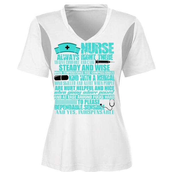 Nurse Always Right T Shirt, Kind With A Medical T Shirt, Cool Shirt (Ladies LS Heather V-Neck)