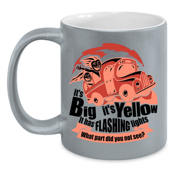 It Has Flashing Lights Coffee Mug, It's Bif It's Yellow Accent Mug