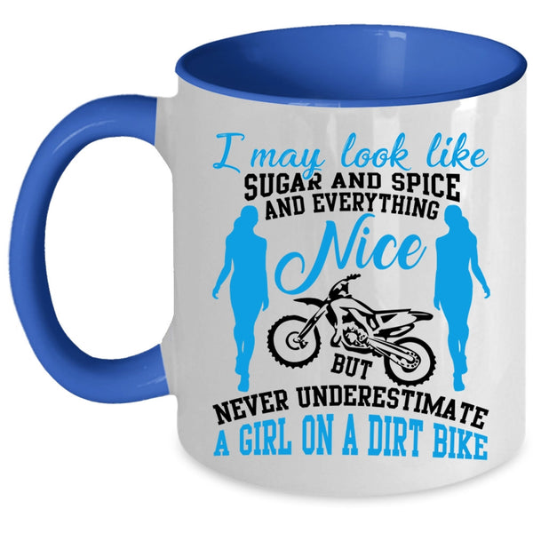 Cool Gift For My Daughter Coffee Mug, A Girl On A Dirt Bike Accent Mug
