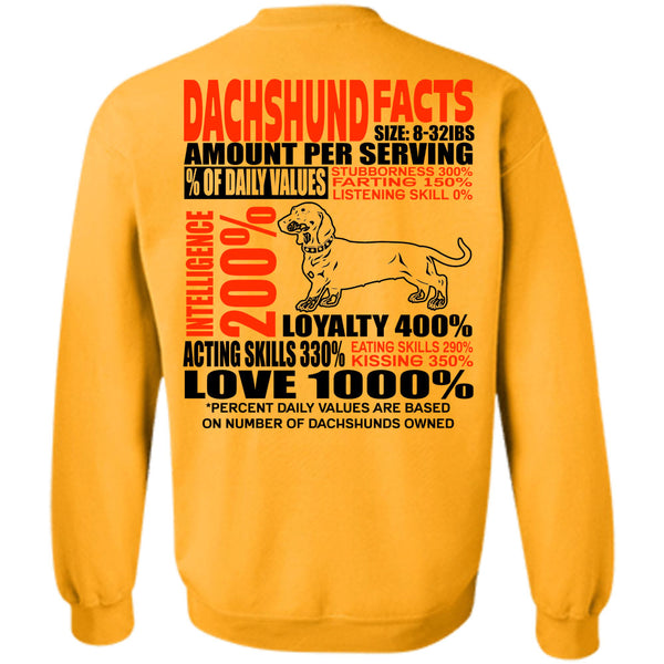 I Love Dachshund T Shirt, Dachshund Facts Sweatshirt