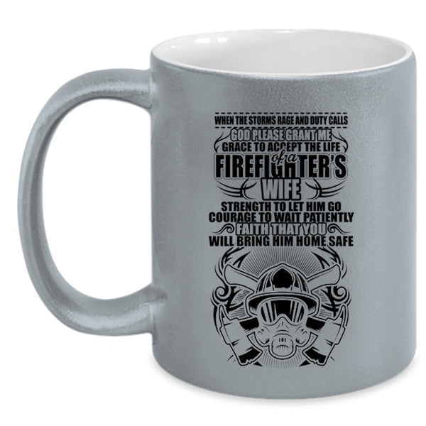 Funny Gift For My Wife Coffee Mug, Firefighter's Wife Accent Mug