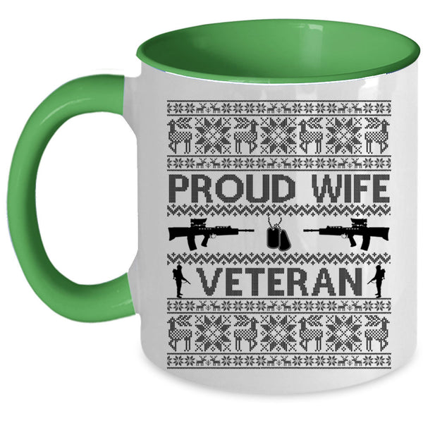 Cute Gift For Veteran's Wife Coffee Mug, Proud Wife Veteran Accent Mug