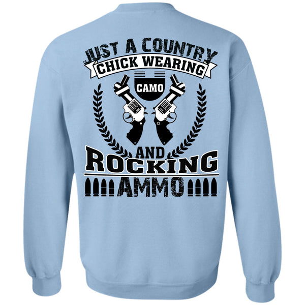 Being A Gunner T Shirt, Just A Country Chick Wearing Sweatshirt