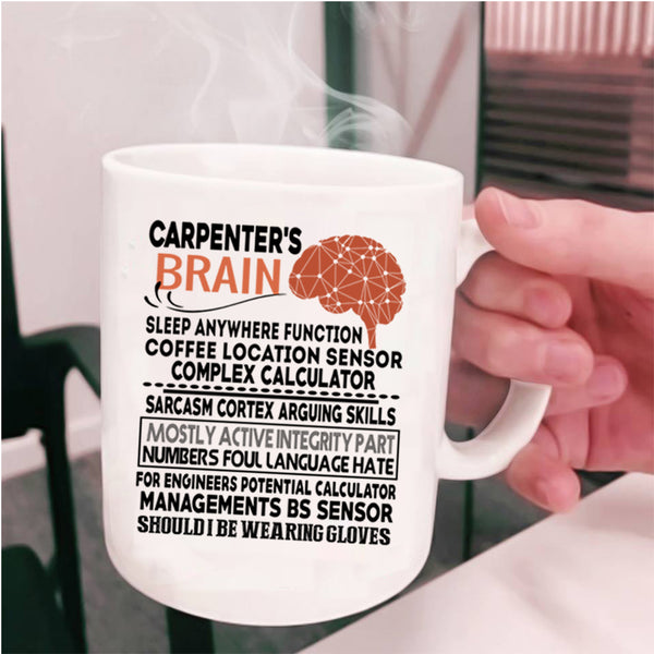 Cool Gift For For Carpenter Coffee Mug, Carpenter's Brain Cup