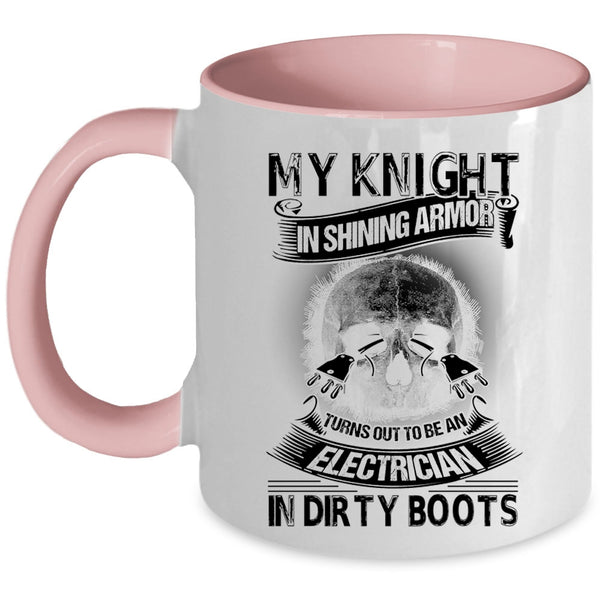 Cool Electricians Coffee Mug, To Be An Electrician In Dirty Boots Accent Mug