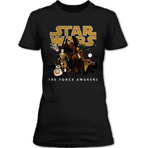 A black t-shirt with the shopify logo