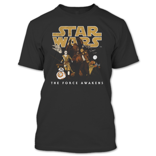 A black t-shirt with the shopify logo