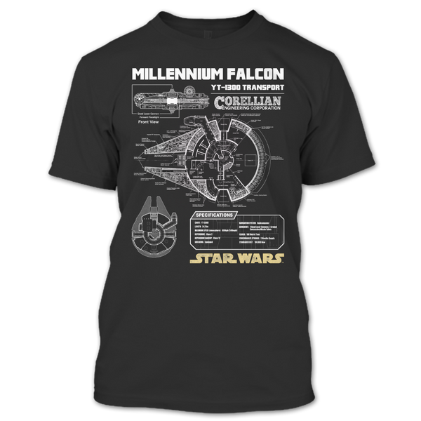 A black t-shirt with the shopify logo