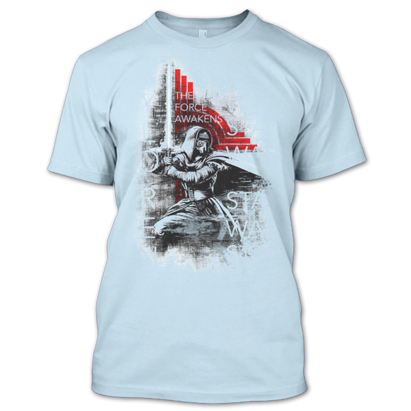 A black t-shirt with the shopify logo