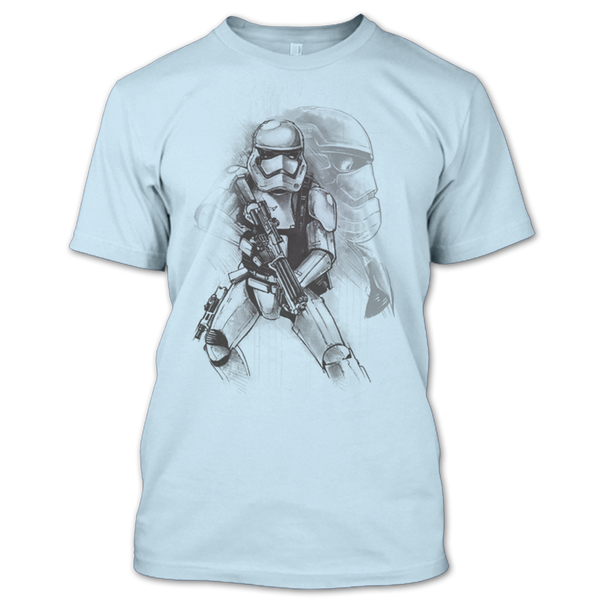 A black t-shirt with the shopify logo