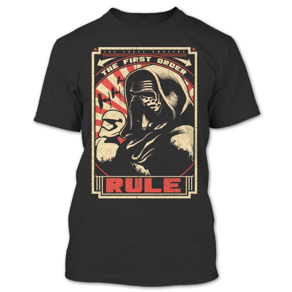 A black t-shirt with the shopify logo