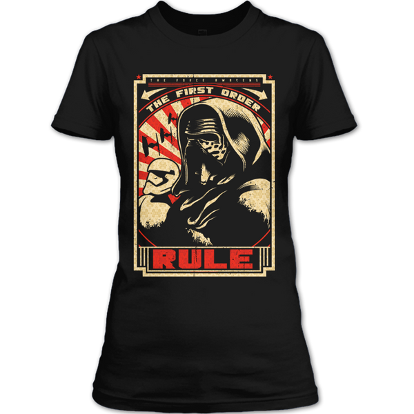 A black t-shirt with the shopify logo