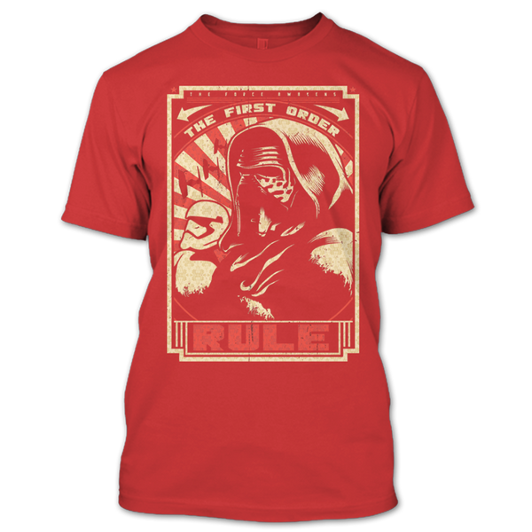 A black t-shirt with the shopify logo