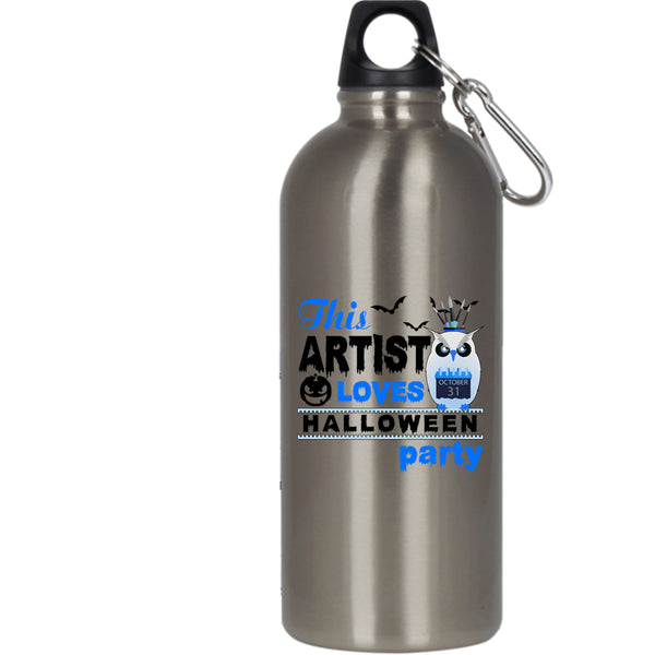 This Artist Loves Halloween Party 20 oz Stainless Steel Bottle,Cool Owl Outdoor Sports Water Bottle