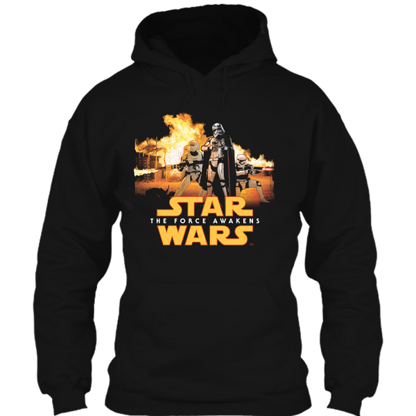 A black t-shirt with the shopify logo