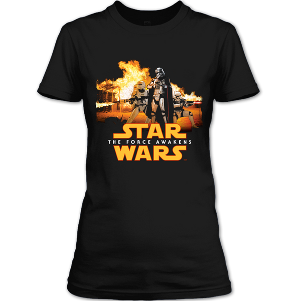 A black t-shirt with the shopify logo