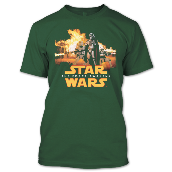 A black t-shirt with the shopify logo