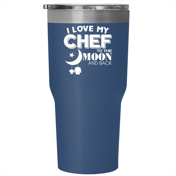 I Love My Chef Tumbler 30 oz Stainless Steel, Gift For Chef's Husband Travel Mug