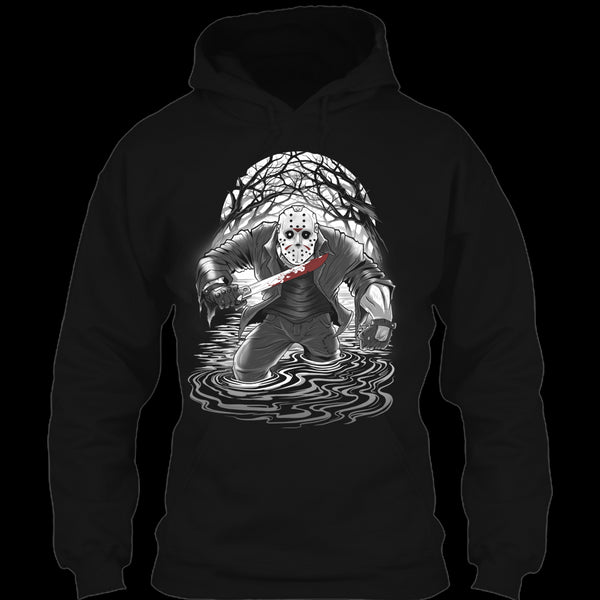 A black t-shirt with the shopify logo