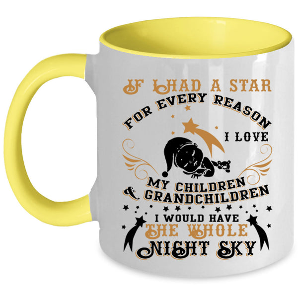 Cute Grandparent Coffee Mug, I Love My Children And Grandchildren Accent Mug