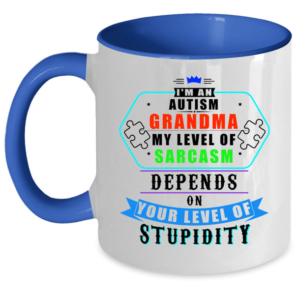 Cute Autism Grandma Coffee Mug, I'm An Autism Grandma Accent Mug