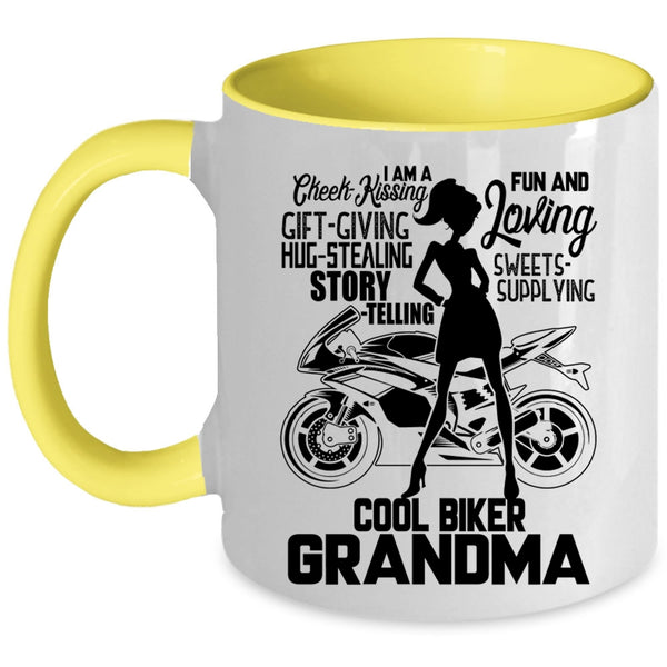 Cool Biker Grandma Coffee Mug, I Am A Cool Biker Grandma Accent Mug