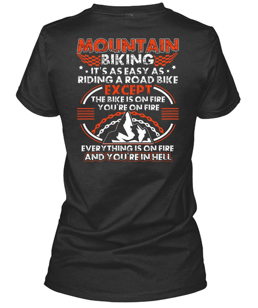 Mountain Biking T Shirt, Riding A Road Bike T Shirt