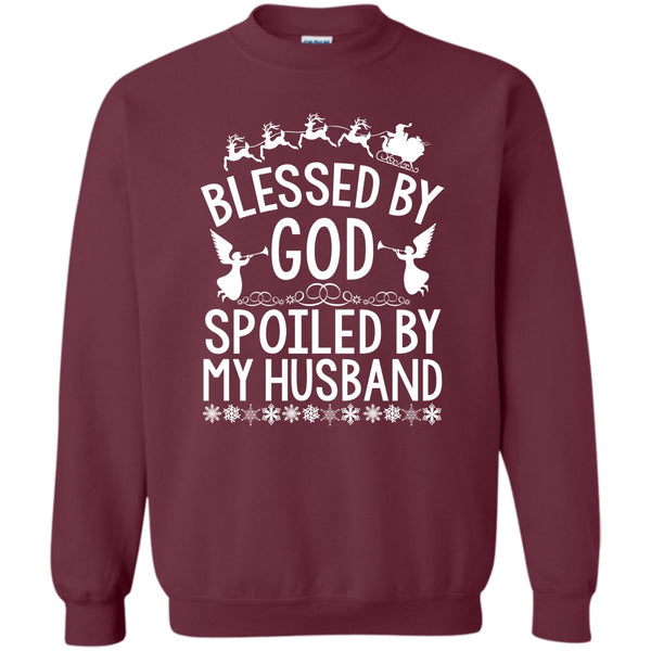 Spoiled By My Husband T Shirt, Merry Christmas Gift Sweatshirt
