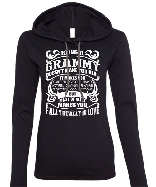 Being A Grammy T Shirt, Fall Totally In Love T Shirt (Anvil Ladies Ringspun Hooded)