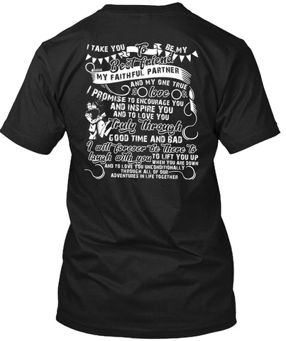 A black t-shirt with the shopify logo