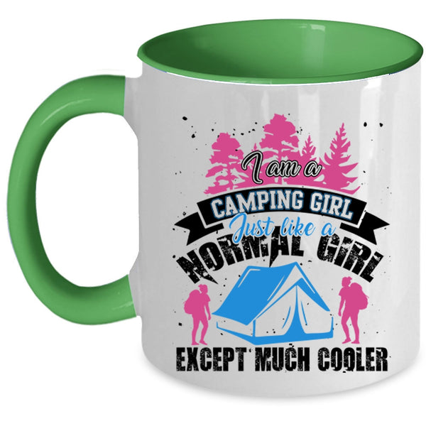 Funny Camping Girls Coffee Mug, I Am A Camping Girl Accent Mug
