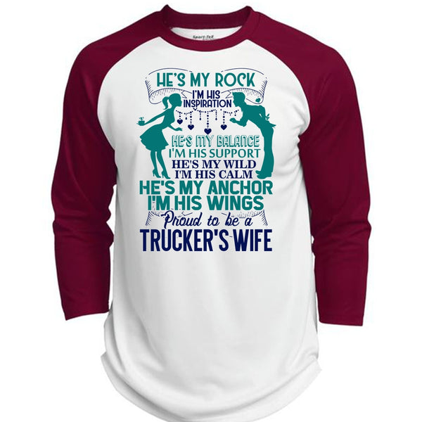 Proud To Be A Trucker's Wife T Shirt, I Love Trucking T Shirt, Awesome T-Shirts  (Polyester Game Baseball Jersey)