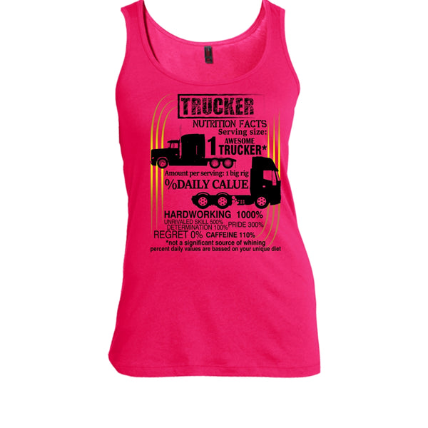 Trucker Nutrition Facts T Shirt, Coolest Trucker Tank Top