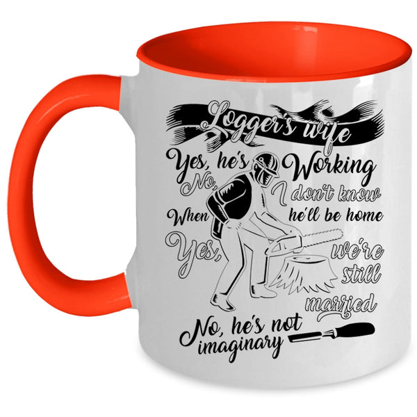 Cool Just Married Coffee Mug, Logger's Wife Accent Mug