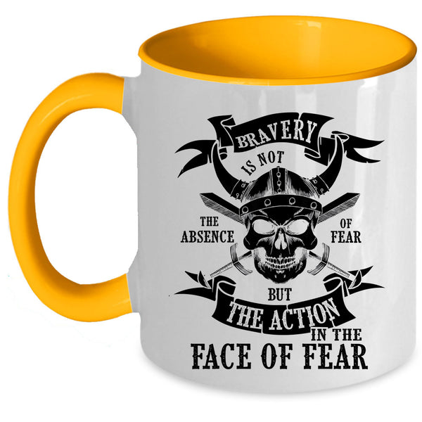 Cool Halloween Coffee Mug, The Action In The Face Of Fear Accent Mug