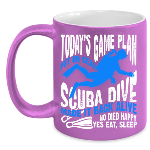 Today's Game Plan Put On Gear Scuba Dive Coffee Mug, Sport Coffee Cup