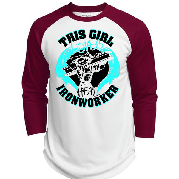 This Girl Loves Her Ironworker T Shirt, I Love Ironworker T Shirt, Awesome T-Shirts  (Polyester Game Baseball Jersey)