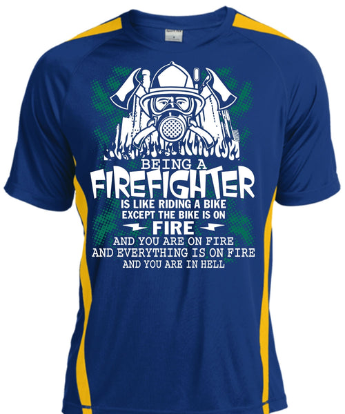 Being A Firefighter T Shirt, Riding A Bike T Shirt, Cool Shirt