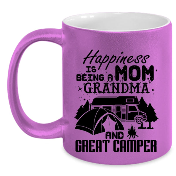 Grandma And Creat Camper Coffee Mug, Happiness Is Being A Mom Accent Mug