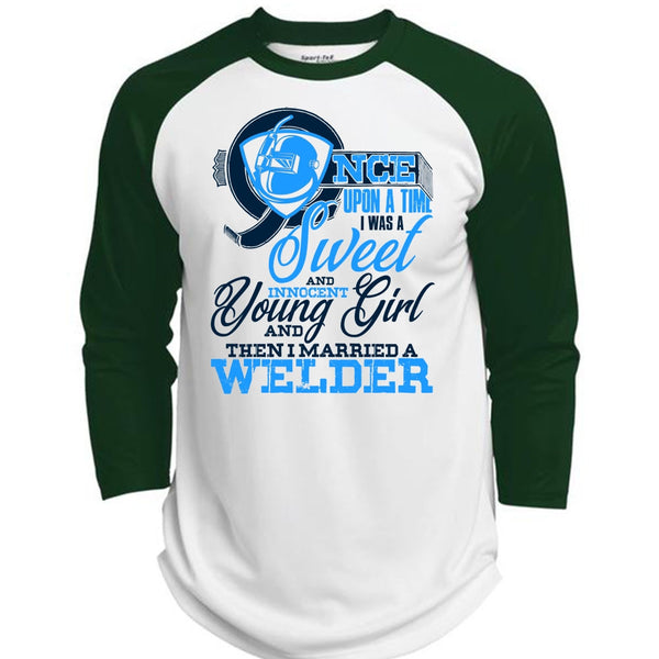 I Married A Welder T Shirt, I Love Welder T Shirt, Awesome T-Shirts  (Polyester Game Baseball Jersey)