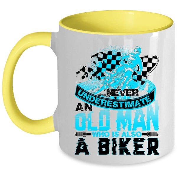 Awesome Gift For Grandfather Coffee Mug, An Old Man Is A Biker Accent Mug