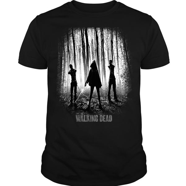 A black t-shirt with the shopify logo