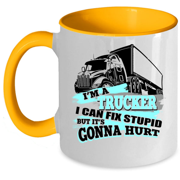 Awesome Gift For Trucker Coffee Mug, I'm A Trucker Accent Mug