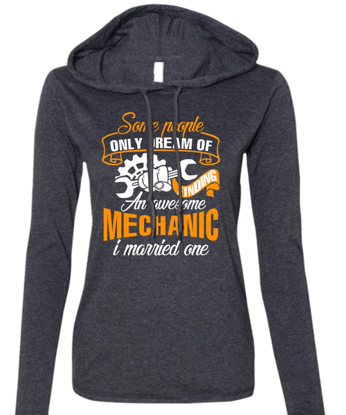 Awesome Mechanic T Shirt, Being A Mechanic T Shirt (Anvil Ladies Ringspun Hooded)