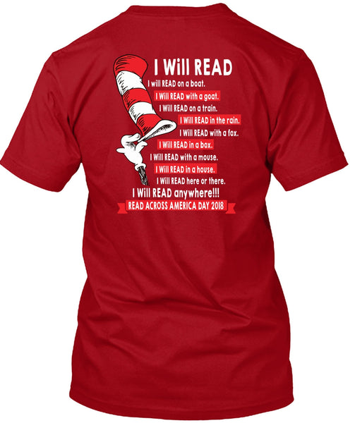 The Cat in the Hat T Shirt 2018, I Will Read Anywhere T Shirt, I Will Read In A Box T Shirt