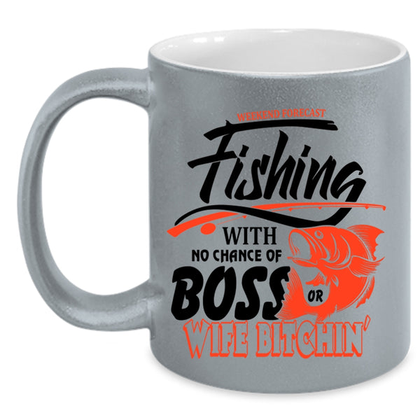 Cool Fisher Coffee Mug, Weekend Forecast Fishing Accent Mug