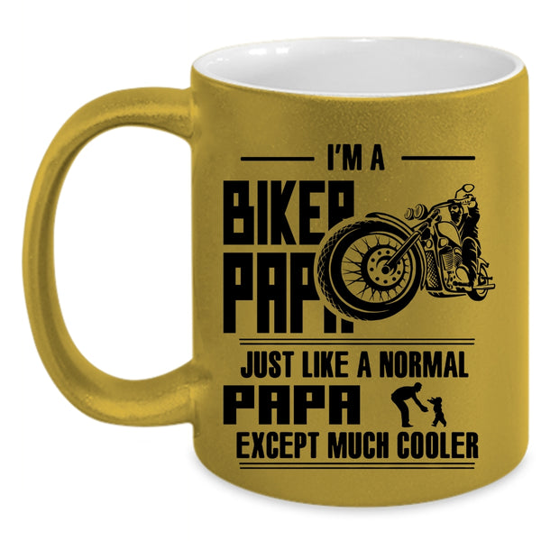 Funny Gift For Biker Papa Coffee Mug, I'm A Biker Papa Accent Mug