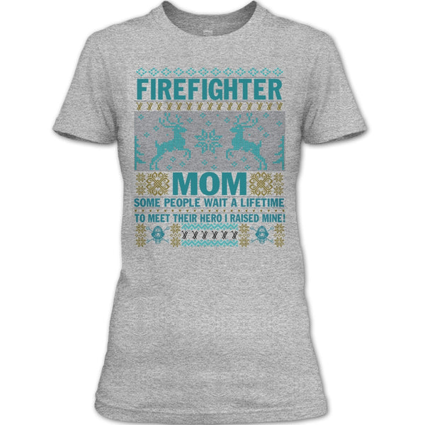 Firefighter Mom T Shirt, Merry Christmas Gift T Shirt