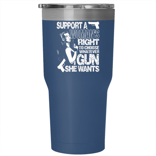 Support A Woman's Right Tumbler 30 oz Stainless Steel, Cool Lady Travel Mug