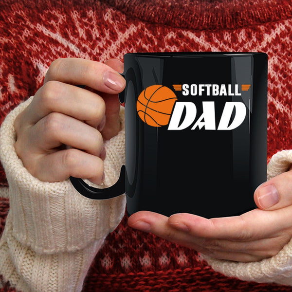 Softball Dad Coffee Mug, Cool Gift For Softball Dad Coffee Cup